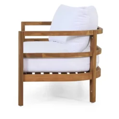 2pc Ellendale Outdoor Acacia Wood Loveseat & Coffee Table Teak/White - Christopher Knight Home -Baxton Studio Sales Store GUEST 90fab791 eb91 4f7c 96f5 062b1068f389