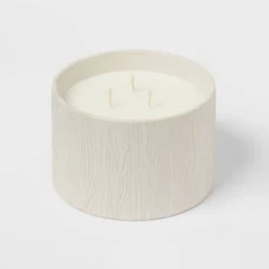 Textured Straight Side Ceramic Warm Cider & Cinnamon Candle White - Threshold™ -Baxton Studio Sales Store GUEST 913d534b 649d 4c6d 9f5e ee9feea56dbd