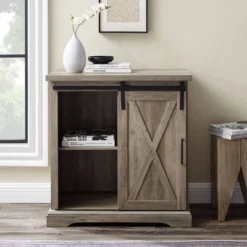 Tertia Industrial Accent Cabinet With Sliding X Barn Door - Saracina Home -Baxton Studio Sales Store GUEST 91cbd7bd 1a47 457c aba7 b2aeb362086b