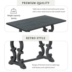 6 PCS Retro Dining Set With Unique-designed Table And Upholstered Chair-ModernLuxe 14 6 PCS Retro Dining Set With Unique-designed Table And Upholstered Chair-ModernLuxe -Baxton Studio Sales Store GUEST 92a39d7a d42d 44b6 af94 926854eed90a