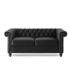 Brinkhaven Modern Glam Tufted Velvet Loveseat With Nailhead Trim - Christopher Knight Home -Baxton Studio Sales Store GUEST 931465da fe47 42fe 9be8 4ce9dca19648