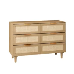 43.31" 6-Drawer Rattan Dresser For Living Room And Bedroom - ModernLuxe -Baxton Studio Sales Store GUEST 938af7fc 3b13 4c05 8770 7e2c44b32b1c