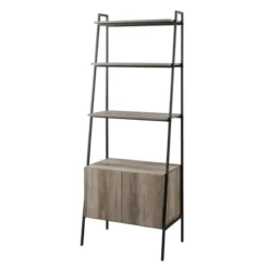 72" Open Shelf And Closed Storage Cabinet Ladder Bookcase - Saracina Home -Baxton Studio Sales Store GUEST 95647392 bcf6 4609 85d2 67f249b2f3ff