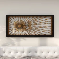 Metal Sunburst Coiled Ribbon Wall Decor With Black Frame Gold - Olivia & May -Baxton Studio Sales Store GUEST 98bbe289 29b8 401f a3ab d35dfd1be607