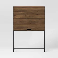 Loring Wood Secretary Desk With Hutch And Charging Station Walnut - Threshold™ -Baxton Studio Sales Store GUEST 9bf83393 7336 44d1 b8ec 482f68853fe2