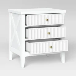 Wrentham Beadboard Farmhouse 3 Drawer Nightstand White - Threshold™ -Baxton Studio Sales Store GUEST 9ed7fc48 a90d 4ecd 8fe5 c020545e0a69