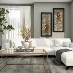 Metal Sunburst Coiled Ribbon Wall Decor With Black Frame Gold - Olivia & May -Baxton Studio Sales Store GUEST 9f9ce378 7f31 4bcc 8248 7ef433936c0c