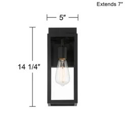 John Timberland Titan Modern Outdoor Wall Light Fixtures Set Of 2 Mystic Black 14 1/4" Clear Glass For Post Exterior Barn Deck House Porch Yard Patio -Baxton Studio Sales Store GUEST a27e4b64 40ee 49e5 ab3d 8e501414a7da