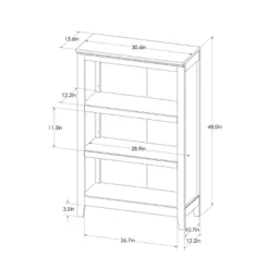 48" Carson 3 Shelf Bookcase - Threshold -Baxton Studio Sales Store GUEST a35a203d 2822 4d50 8eed 8de12cce8680