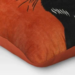 Fierce Cat Applique Cotton Velvet Square Halloween Throw Pillow - Threshold™ -Baxton Studio Sales Store GUEST a42b8619 8be8 49c8 b26e d8937eea5670