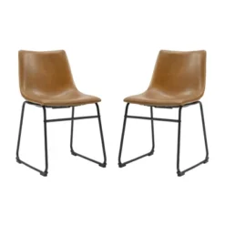 Set Of 2 Laslo Modern Upholstered Faux Leather Dining Chairs - Saracina Home -Baxton Studio Sales Store GUEST a575f745 32e2 4880 af78 c97be1dbada8