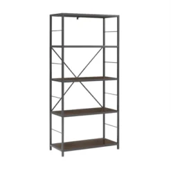 63" 4 Shelf Industrial Transitional Tall Bookshelf - Saracina Home -Baxton Studio Sales Store GUEST ab82027f f17b 4ed3 b4bd 3cb00f9141d7