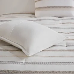 Madison Park 5pc Cove Clipped Jacquard Comforter Set White/Assorted Beiges -Baxton Studio Sales Store GUEST ac9a3a26 2761 4a94 aa0e ba22c6213b23