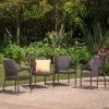 Mirage 4pk Wicker Stacking Chairs - Brown - Christopher Knight Home