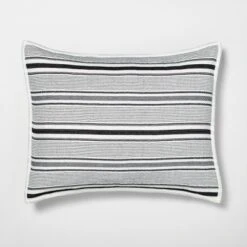 Textured Stripe Pillow Sham Dark Gray/Cream - Hearth & Hand With Magnolia -Baxton Studio Sales Store GUEST b0608181 3b6d 4688 8af4 76eb9e213a88