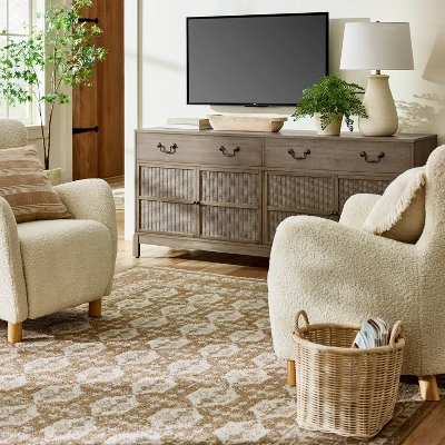 Brandeis Woven TV Stand For TVs Up To 60" Brown - Threshold™ Designed With Studio McGee 1 Brandeis Woven TV Stand For TVs Up To 60" Brown - Threshold™ Designed With Studio McGee