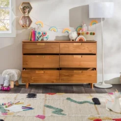 Mid-Century Modern Groove Wood 6 Drawer Dresser - Saracina Home -Baxton Studio Sales Store GUEST b23f9ced 0f20 4832 b513 915786661b90