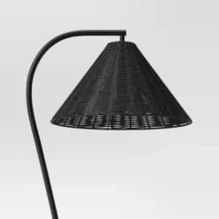Arc Neck Floor Lamp With Natural Shade Black (Includes LED Light Bulb) - Threshold™ -Baxton Studio Sales Store GUEST b3359c3b 1bca 48a3 a12e 66ee18b8cf18