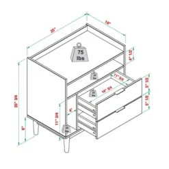 2pk Mid-Century Modern Solid Wood 2 Drawer Storage Nightstands - Saracina Home 22 2pk Mid-Century Modern Solid Wood 2 Drawer Storage Nightstands - Saracina Home -Baxton Studio Sales Store GUEST b4a44f9f b4b8 4593 b2f1 f1a651c0f8e1