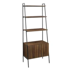 72" Open Shelf And Closed Storage Cabinet Ladder Bookcase - Saracina Home -Baxton Studio Sales Store GUEST b4c9708c 2fe3 4654 9c06 b27773a6d3bc