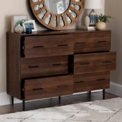 Higgins Modern Horizontal 6 Drawer Dresser - Saracina Home -Baxton Studio Sales Store GUEST b51baecc 8022 4031 8aac a3ba997bb471