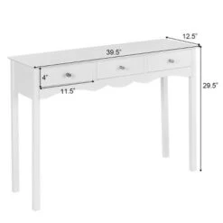Costway Console Table Hall Table Side Table Desk Accent Table 3 Drawers Entryway White -Baxton Studio Sales Store GUEST b544da82 60f3 444c b5e9 c9af0d1179f6