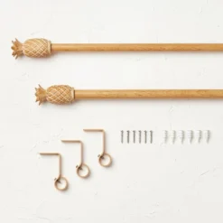 Pineapple Faux Wood Curtain Rod Natural Wood - Opalhouse™ Designed With Jungalow™ -Baxton Studio Sales Store GUEST b565e685 bbc8 405f abbe 297780442d88