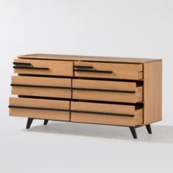Modern 6 Drawer Double Dresser With Long Handles - Saracina Home 32 Modern 6 Drawer Double Dresser With Long Handles - Saracina Home -Baxton Studio Sales Store GUEST b6ce59e4 476b 4467 9bca 2337d3686600
