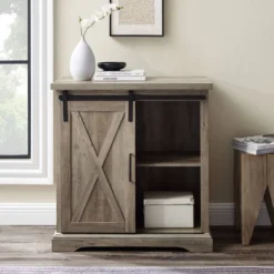 Tertia Industrial Accent Cabinet With Sliding X Barn Door - Saracina Home -Baxton Studio Sales Store GUEST b7d39999 32d5 4c0e 8ba6 0546c6b2fcec
