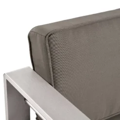 Cape Coral 5pc Aluminum And MGO Seating Set With Fire Table Khaki/Light Gray - Christopher Knight Home -Baxton Studio Sales Store GUEST b832f58a af91 41b0 b138 f727a629a595