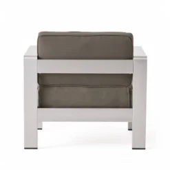 Cape Coral 5pc Aluminum And MGO Seating Set With Fire Table Khaki/Light Gray - Christopher Knight Home -Baxton Studio Sales Store GUEST b908a776 4abb 4bd1 89db 5105e80f5498