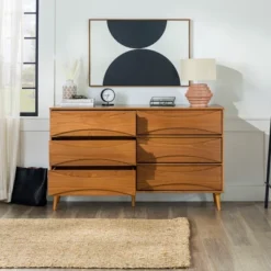 Mid-Century Modern Contoured 6 Drawer Dresser - Saracina Home -Baxton Studio Sales Store GUEST ba7b3ae6 3452 443a 9d57 85e8321e0910