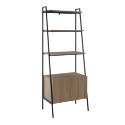 72" Open Shelf And Closed Storage Cabinet Ladder Bookcase - Saracina Home -Baxton Studio Sales Store GUEST bb53bc77 9ac3 477a ab20 0e515d00902d