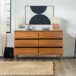 Mid-Century Modern Contoured 6 Drawer Dresser - Saracina Home -Baxton Studio Sales Store GUEST bb625515 9b28 47ce aec8 80be9f788699