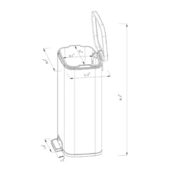 45L Rectangular Step Trash Can - Brightroom™ -Baxton Studio Sales Store GUEST bc44a777 3ad8 456c b42b 05cf0b17d67c