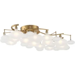 Possini Euro Design Lilypad Modern Ceiling Light Semi Flush Mount Fixture 30 1/4" Wide Warm Brass 12-Light Frosted Glass Shade For Bedroom Living Room 12 Possini Euro Design Lilypad Modern Ceiling Light Semi Flush Mount Fixture 30 1/4" Wide Warm Brass 12-Light Frosted Glass Shade For Bedroom Living Room -Baxton Studio Sales Store GUEST bc64b39a 2843 4a68 b9d6 625259c5adb7