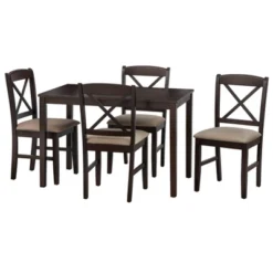 5pc Mason Rectangular Crossback Dining Set - Buylateral -Baxton Studio Sales Store GUEST bcb6fdcd 3300 489a 89c3 b1c257dd66d9