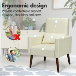 Tangkula 2-in-1 Upholstered Rocking Chair With Wood Leg & Pillow Relax Sofa Chair Light Grey/Beige/Dark Gray -Baxton Studio Sales Store GUEST c2648639 0b43 4898 a8fe 51b7d8c995be