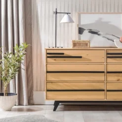 Modern 6 Drawer Double Dresser With Long Handles - Saracina Home 26 Modern 6 Drawer Double Dresser With Long Handles - Saracina Home -Baxton Studio Sales Store GUEST c279e89d b229 43e8 ad31 a6553ffcc546