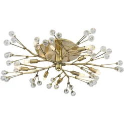 Possini Euro Design Ceiling Light Semi Flush Mount Fixture LED Brass 27 1/2" Wide 10-Light Crystal Berry For Living Room -Baxton Studio Sales Store GUEST c41857f5 626a 4dda a835 2734a4fd62aa