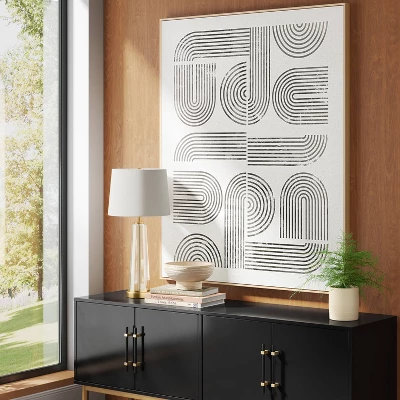 45" X 55" Line Art I Framed Kraft Wall Canvas - Threshold™ 1 45" X 55" Line Art I Framed Kraft Wall Canvas - Threshold™