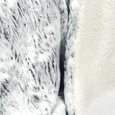 Tipped Snow Leopard Faux Fur Reversible Throw Blanket - Threshold™ 4 Tipped Snow Leopard Faux Fur Reversible Throw Blanket - Threshold™ - Image 4