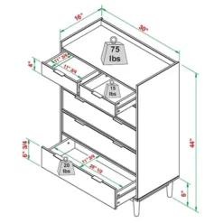 Mid-Century Modern Solid Wood 6 Drawer Vertical Dresser - Saracina Home -Baxton Studio Sales Store GUEST c61ba0fa 135e 47de 9250 5e732e67fd91