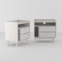 2pk Mid-Century Modern Solid Wood 2 Drawer Storage Nightstands - Saracina Home 25 2pk Mid-Century Modern Solid Wood 2 Drawer Storage Nightstands - Saracina Home -Baxton Studio Sales Store GUEST c880a12d 845d 41f3 8c73 9ddb9ed4b555