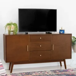 Mid-Century Modern Wood Console TV Stand For TVs Up To 65" - Saracina Home -Baxton Studio Sales Store GUEST cb85f3af 3c20 42f9 8a52 5c742cd3a8be