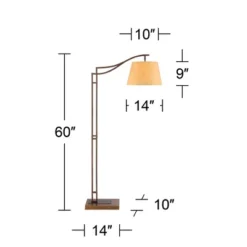 Franklin Iron Works Tahoe Rustic Industrial Downbridge Arc Floor Lamp 60" Tall Bronze Metal Faux Leather Empire Shade For Living Room Reading Bedroom -Baxton Studio Sales Store GUEST cdcb0041 14d4 4985 b75a b2028eeb3b00