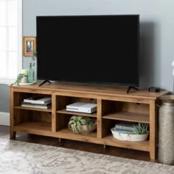 Transitional 6 Cubby Wood Open Storage Wood TV Stand For TVs Up To 80"- Saracina Home -Baxton Studio Sales Store GUEST ce83f227 95ad 48d0 9fb8 48e192d8fef5