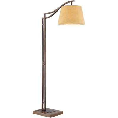 Franklin Iron Works Rustic Farmhouse Arc Floor Lamp With USB Port 60" Tall Bronze Downbridge Faux Leather Empire Shade For Living Room Reading Bedroom 8 Franklin Iron Works Rustic Farmhouse Arc Floor Lamp With USB Port 60" Tall Bronze Downbridge Faux Leather Empire Shade For Living Room Reading Bedroom - Image 8