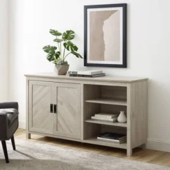 58" Diagonal Grooved Door Sideboard With Open Storage - Saracina Home -Baxton Studio Sales Store GUEST cf1ba08a f324 4acf a026 9aaf9f410d3e