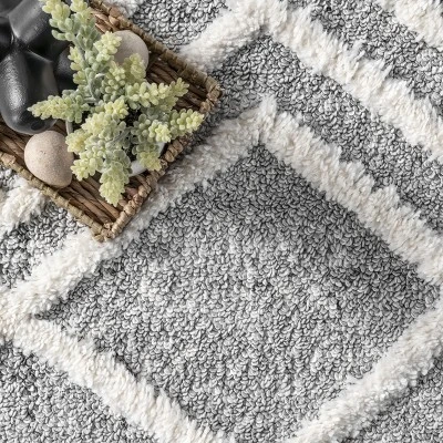 NuLOOM Wylde High Low Soft Shaggy Diamond Moroccan Tassel Area Rug 5 NuLOOM Wylde High Low Soft Shaggy Diamond Moroccan Tassel Area Rug - Image 5